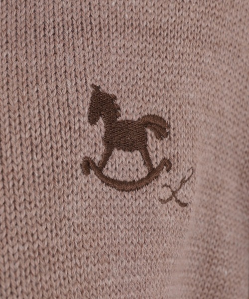 le reve vaniller(ル レーヴ ヴァニレ)の「木馬モチーフ 刺繍 ニット カーディガン le reve vaniller(ニット/セーター・レディース・ブラウン系その他/チャコールグレー/オフホワイト/ネイビー・M)」の11枚目の写真
