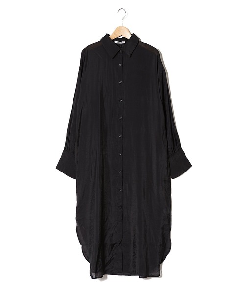 AS KNOW AS PINKY(アズノゥアズピンキー)の「そよ風のシアーシャツワンピース(シャツワンピース・レディース・オフホワイト/ブラック/ベージュ・FREE)」の15枚目の写真