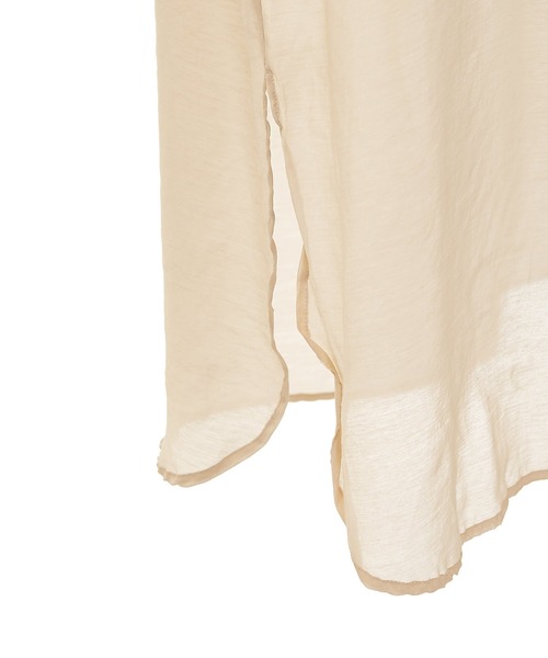 AS KNOW AS PINKY(アズノゥアズピンキー)の「そよ風のシアーシャツワンピース(シャツワンピース・レディース・オフホワイト/ブラック/ベージュ・FREE)」の14枚目の写真