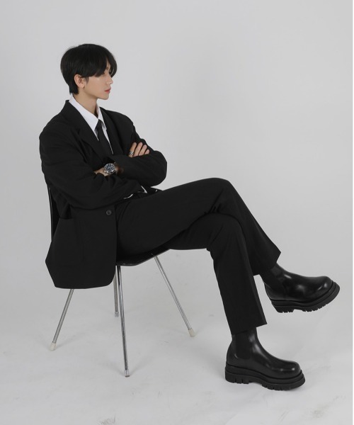 ASCLO（エジュクロ）の「ASCLO  Overfit Art Blazer（2type）（テーラードジャケット・メンズ・ブラック/ベージュ/ストライプ・SMALL/LARGE）」の12枚目の写真