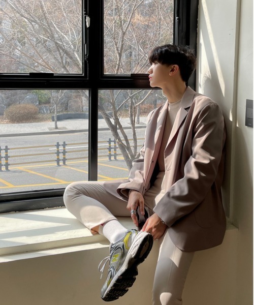 ASCLO（エジュクロ）の「ASCLO  Overfit Art Blazer（2type）（テーラードジャケット・メンズ・ブラック/ベージュ/ストライプ・SMALL/LARGE）」の14枚目の写真