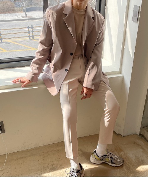 ASCLO（エジュクロ）の「ASCLO  Overfit Art Blazer（2type）（テーラードジャケット・メンズ・ブラック/ベージュ/ストライプ・SMALL/LARGE）」の16枚目の写真