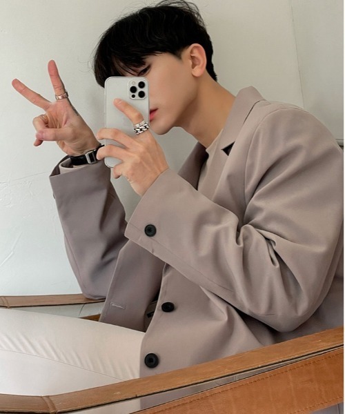 ASCLO（エジュクロ）の「ASCLO  Overfit Art Blazer（2type）（テーラードジャケット・メンズ・ブラック/ベージュ/ストライプ・SMALL/LARGE）」の17枚目の写真