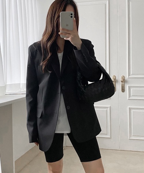 ASCLO（エジュクロ）の「ASCLO  Overfit Art Blazer（2type）（テーラードジャケット・メンズ・ブラック/ベージュ/ストライプ・SMALL/LARGE）」の6枚目の写真