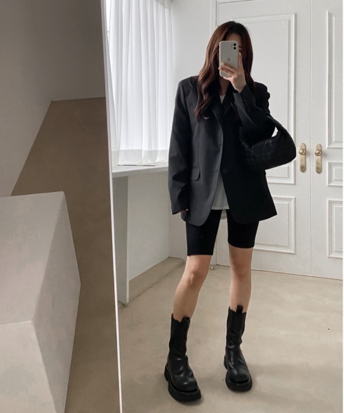 ASCLO（エジュクロ）の「ASCLO  Overfit Art Blazer（2type）（テーラードジャケット・メンズ・ブラック/ベージュ/ストライプ・SMALL/LARGE）」の7枚目の写真