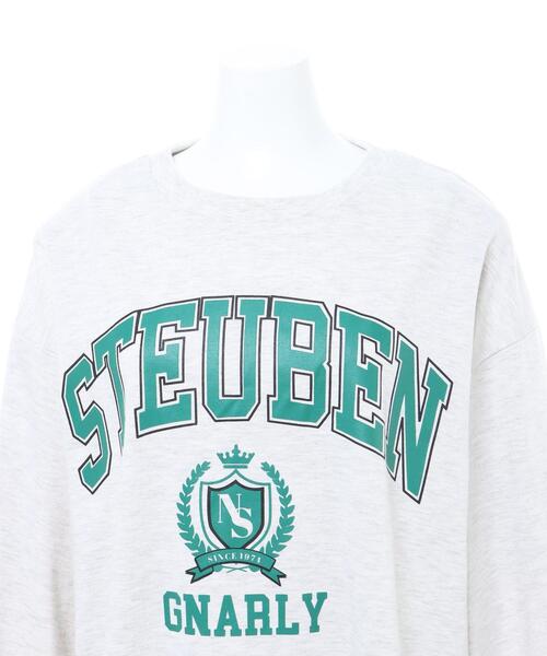 INGNI（イング）の「エンブレムカレッジロゴロングTシャツ（Tシャツ/カットソー・レディース・ブルー/ホワイト×グリーン/ホワイト×ブルー/オートミール・M）」の8枚目の写真