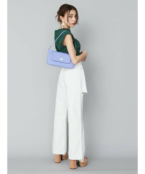 EVRIS（エヴリス）の「フロントスラッシュワイドパンツ（デニムパンツ・レディース・ホワイト/ブラック/ベージュ・SMALL/MEDIUM）」の5枚目の写真