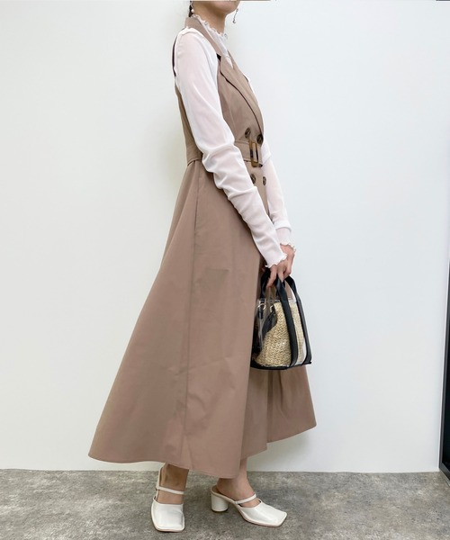 INGNI(イング)の「トレンチノースリ/ワンピース(ワンピース・レディース・モカ/ベージュ/ブラック・M)」の5枚目の写真