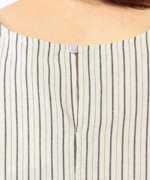 Another Edition（アナザーエディション）の「2wayノースリーブプルオーバー×サロペット(ストライプ)/ae NSL PO×SLPT STRP◆（サロペット/オーバーオール・レディース・オフホワイト/ネイビー・ﾌﾘ-）」の19枚目の写真