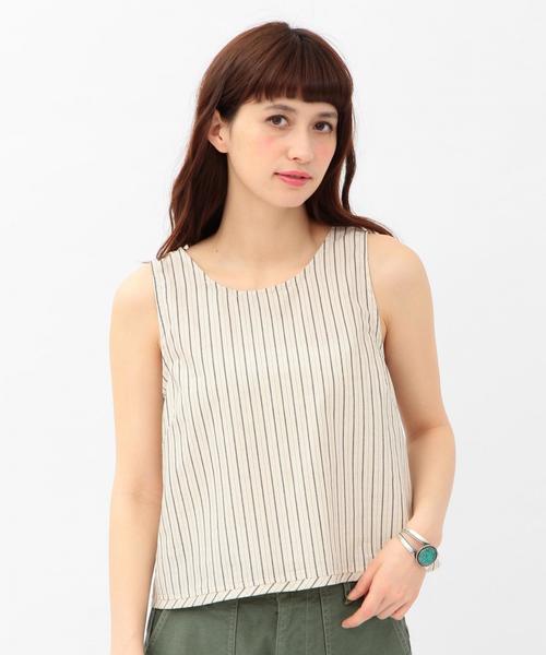 Another Edition（アナザーエディション）の「2wayノースリーブプルオーバー×サロペット(ストライプ)/ae NSL PO×SLPT STRP◆（サロペット/オーバーオール・レディース・オフホワイト/ネイビー・ﾌﾘ-）」の7枚目の写真