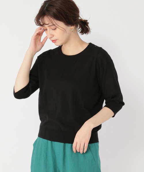 studio CLIP（スタディオクリップ）の「14ゲージハイツイストプルオーバー（ニット/セーター・レディース・ブラック/ブラウン/グリーン/ブルー/レッド・FREE）」の2枚目の写真