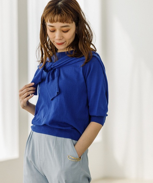 studio CLIP（スタディオクリップ）の「14ゲージハイツイストプルオーバー（ニット/セーター・レディース・ブラック/ブラウン/グリーン/ブルー/レッド・FREE）」の6枚目の写真