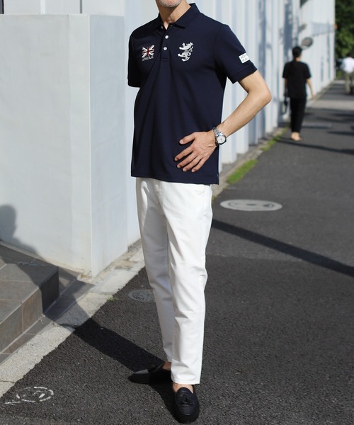 UNION STATION(ユニオンステーション)の「【Admiral/アドミラル】クールメッシュ鹿の子 別注 ポロシャツ(ポロシャツ・メンズ・ホワイト/ネイビー・LL/M/L)」の18枚目の写真