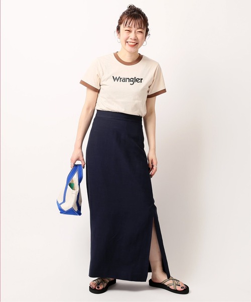 Wrangler（ラングラー）の「【Wrangler/ラングラー】Wrangler wringer Tシャツ（Tシャツ/カットソー・レディース・ホワイト/ブラウン・FREE）」の11枚目の写真