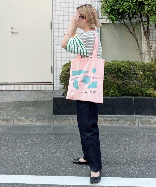 Doux archives（ドゥアルシーヴ）の「［ｗｅｂ限定］クレイジー切替バスクボーダーシャツ（Tシャツ/カットソー・レディース・ネイビー/グレー/グリーン/イエロー/ピンク・FREE）」の6枚目の写真