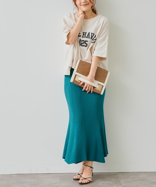 Chez toi（シェトワ）の「【WEB限定】ワイドカレッジロゴT（Tシャツ/カットソー・レディース・チャコールグレー/オフホワイト/カーキ/グリーン/ホワイト系その他・FREE）」の14枚目の写真