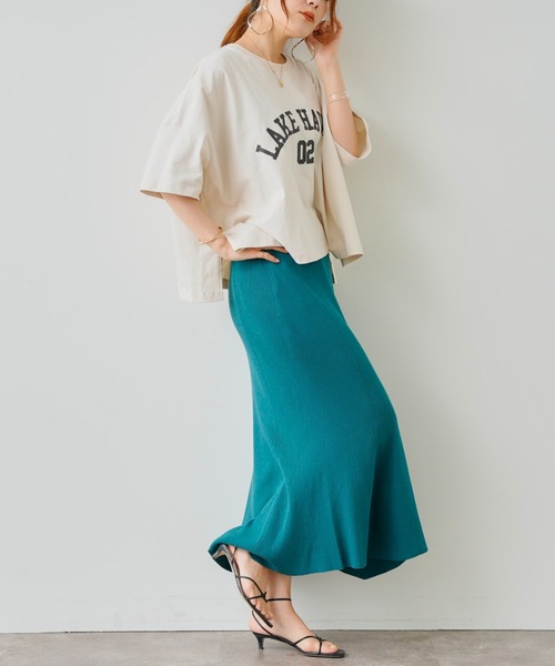 Chez toi（シェトワ）の「【WEB限定】ワイドカレッジロゴT（Tシャツ/カットソー・レディース・チャコールグレー/オフホワイト/カーキ/グリーン/ホワイト系その他・FREE）」の20枚目の写真