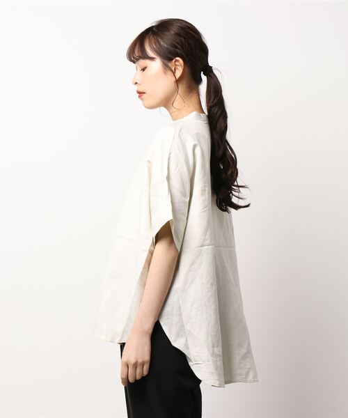 LOWRYS FARM（ローリーズファーム）の「アサコンスキッパーシャツＳＳ　275975（シャツ/ブラウス・レディース・イエロー/グリーン/アイボリー/グレー・FREE）」の5枚目の写真