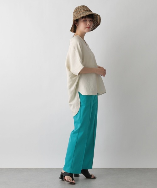 LOWRYS FARM（ローリーズファーム）の「アサコンスキッパーシャツＳＳ　275975（シャツ/ブラウス・レディース・イエロー/グリーン/アイボリー/グレー・FREE）」の7枚目の写真