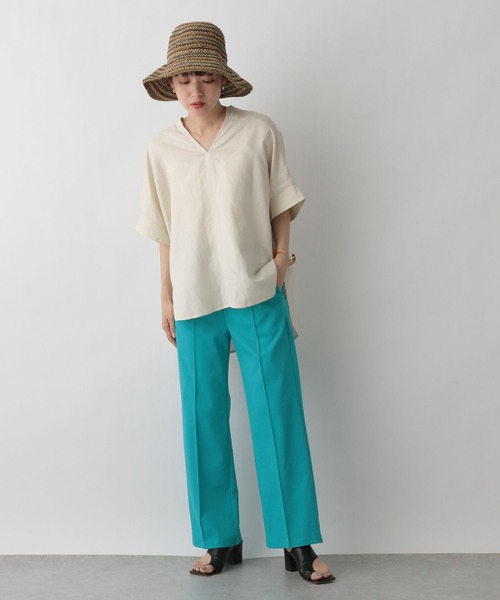LOWRYS FARM（ローリーズファーム）の「アサコンスキッパーシャツＳＳ　275975（シャツ/ブラウス・レディース・イエロー/グリーン/アイボリー/グレー・FREE）」の8枚目の写真
