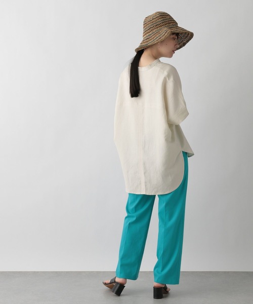 LOWRYS FARM（ローリーズファーム）の「アサコンスキッパーシャツＳＳ　275975（シャツ/ブラウス・レディース・イエロー/グリーン/アイボリー/グレー・FREE）」の9枚目の写真