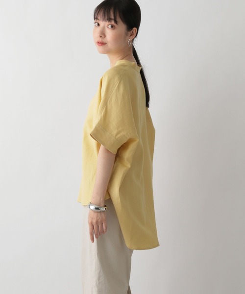 LOWRYS FARM（ローリーズファーム）の「アサコンスキッパーシャツＳＳ　275975（シャツ/ブラウス・レディース・イエロー/グリーン/アイボリー/グレー・FREE）」の14枚目の写真