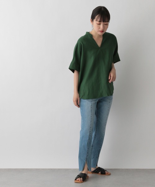 LOWRYS FARM（ローリーズファーム）の「アサコンスキッパーシャツＳＳ　275975（シャツ/ブラウス・レディース・イエロー/グリーン/アイボリー/グレー・FREE）」の16枚目の写真