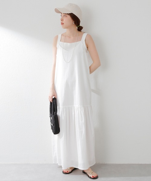 SHENERY（シーナリー）の「ティアードキャミドレス（ワンピース・レディース・ブルー/オフホワイト・FREE）」の6枚目の写真