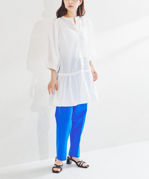 acro（アクロ）の「ボリューム袖ティアードチュニック/AC1400（ワンピース・レディース・ホワイト/ライトブルー/イエロー・ﾌﾘ-）」の15枚目の写真