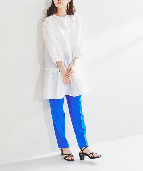 acro（アクロ）の「ボリューム袖ティアードチュニック/AC1400（ワンピース・レディース・ホワイト/ライトブルー/イエロー・ﾌﾘ-）」の13枚目の写真