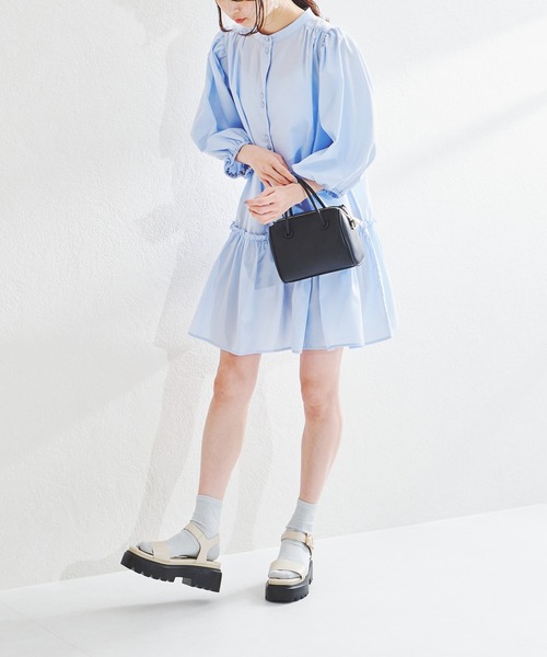 acro（アクロ）の「ボリューム袖ティアードチュニック/AC1400（ワンピース・レディース・ホワイト/ライトブルー/イエロー・ﾌﾘ-）」の20枚目の写真