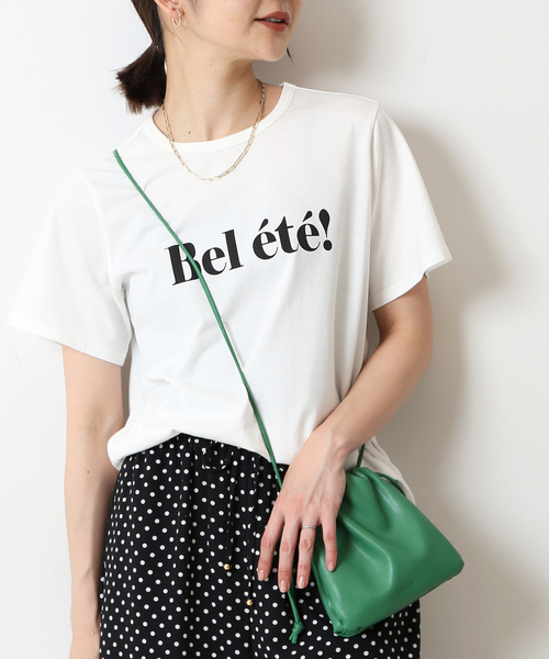 SLOBE IENA（スローブイエナ）の「Bel ete ロゴTシャツ（Tシャツ/カットソー・レディース・ホワイト/ネイビー/ブラウン/サックスブルー・FREE）」の19枚目の写真