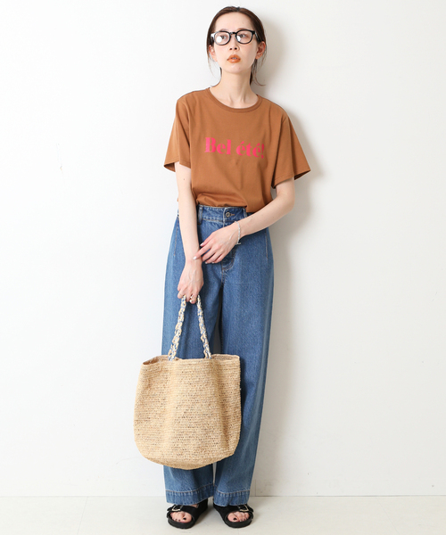 SLOBE IENA（スローブイエナ）の「Bel ete ロゴTシャツ（Tシャツ/カットソー・レディース・ホワイト/ネイビー/ブラウン/サックスブルー・FREE）」の20枚目の写真