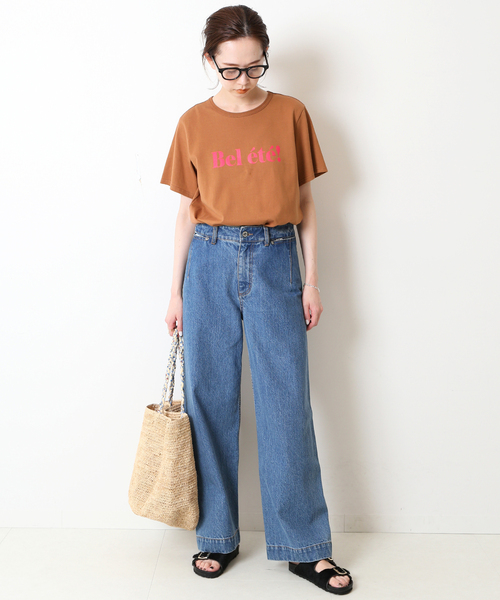 SLOBE IENA（スローブイエナ）の「Bel ete ロゴTシャツ（Tシャツ/カットソー・レディース・ホワイト/ネイビー/ブラウン/サックスブルー・FREE）」の21枚目の写真