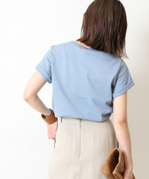 SLOBE IENA（スローブイエナ）の「Bel ete ロゴTシャツ（Tシャツ/カットソー・レディース・ホワイト/ネイビー/ブラウン/サックスブルー・FREE）」の5枚目の写真