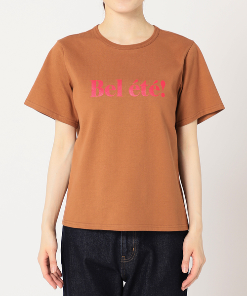 SLOBE IENA（スローブイエナ）の「Bel ete ロゴTシャツ（Tシャツ/カットソー・レディース・ホワイト/ネイビー/ブラウン/サックスブルー・FREE）」の6枚目の写真