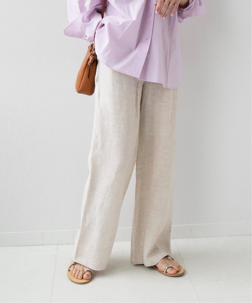 JOURNAL STANDARD relume（ジャーナルスタンダード　レリューム）の「《追加》Yarn-Dyeリネンイージーパンツ（その他パンツ・レディース・ベージュ/ライトグレー/ネイビー/グリーン・38/36）」の3枚目の写真