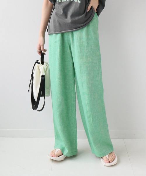 JOURNAL STANDARD relume（ジャーナルスタンダード　レリューム）の「《追加》Yarn-Dyeリネンイージーパンツ（その他パンツ・レディース・ベージュ/ライトグレー/ネイビー/グリーン・38/36）」の4枚目の写真