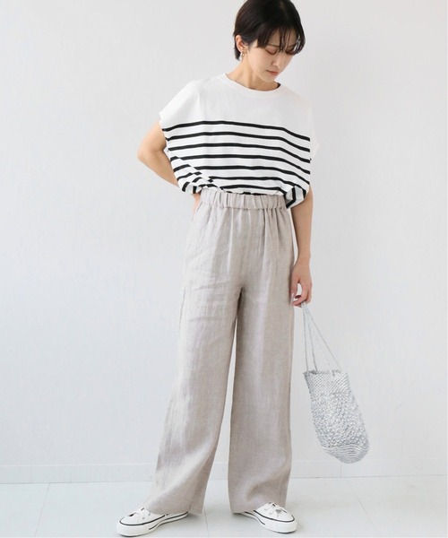 JOURNAL STANDARD relume（ジャーナルスタンダード　レリューム）の「《追加》Yarn-Dyeリネンイージーパンツ（その他パンツ・レディース・ベージュ/ライトグレー/ネイビー/グリーン・38/36）」の8枚目の写真