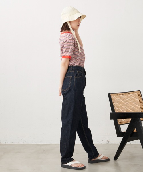 MERLOT(メルロー)の「マルチボーダーT(Tシャツ/カットソー・レディース・ブラック/レッド・FREE)」の10枚目の写真