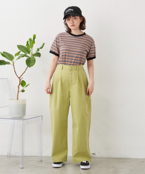 MERLOT(メルロー)の「マルチボーダーT(Tシャツ/カットソー・レディース・ブラック/レッド・FREE)」の12枚目の写真
