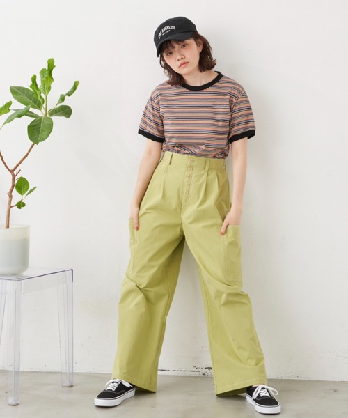 MERLOT(メルロー)の「マルチボーダーT(Tシャツ/カットソー・レディース・ブラック/レッド・FREE)」の21枚目の写真