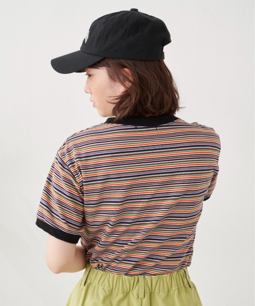 MERLOT(メルロー)の「マルチボーダーT(Tシャツ/カットソー・レディース・ブラック/レッド・FREE)」の14枚目の写真