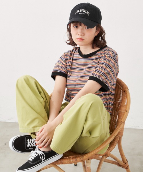 MERLOT(メルロー)の「マルチボーダーT(Tシャツ/カットソー・レディース・ブラック/レッド・FREE)」の7枚目の写真
