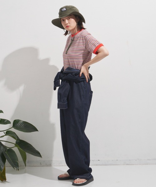 MERLOT(メルロー)の「マルチボーダーT(Tシャツ/カットソー・レディース・ブラック/レッド・FREE)」の4枚目の写真