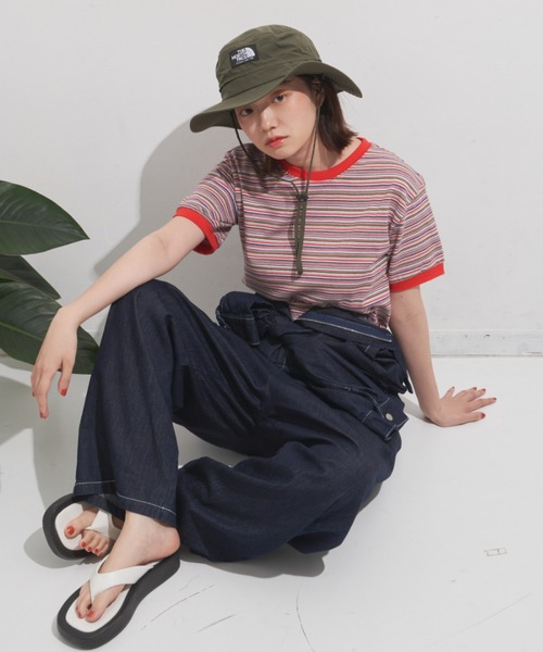 MERLOT(メルロー)の「マルチボーダーT(Tシャツ/カットソー・レディース・ブラック/レッド・FREE)」の11枚目の写真