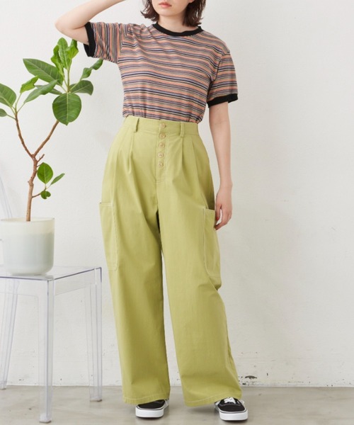 MERLOT(メルロー)の「マルチボーダーT(Tシャツ/カットソー・レディース・ブラック/レッド・FREE)」の17枚目の写真