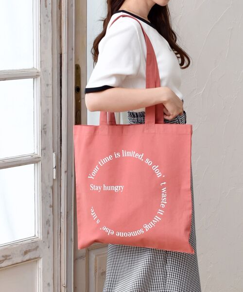 ems excite（エムズエキサイト）の「ロゴトートバック（ショルダーバッグ・レディース・オフホワイト/ピンク/グリーン/ブルー/ナチュラル/ダークブルー/ホワイト/レッド・FREE）」の8枚目の写真