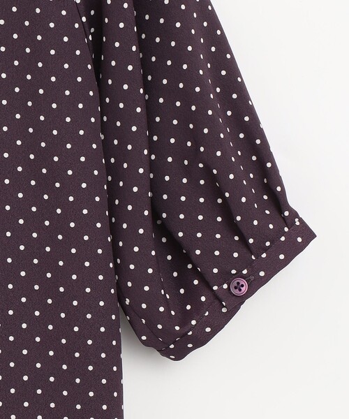 J.PRESS(ジェイプレス)の「【洗える】 ドットプリント フリル衿 カットソー(Tシャツ/カットソー・レディース・ブラック系5/ライトグレー系5/パープル系5・T15/T13)」の14枚目の写真