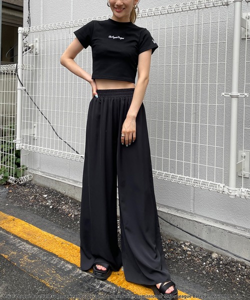 BACK TO THE FIELD(バック トゥー ザ フィールド)の「【MLB】レタリング刺繍ちびTシャツ(Tシャツ/カットソー・レディース・ホワイト/ブラック/グリーン・FREE)」の12枚目の写真